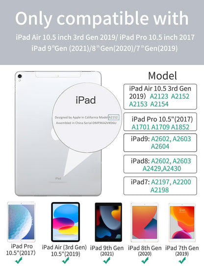 Ovitek za iPad 10.2 (9./8./7. Generacija) / iPad Air 3 / iPad Pro 10.5 z Držalom za Pisalo, Bel Karo Vzorec