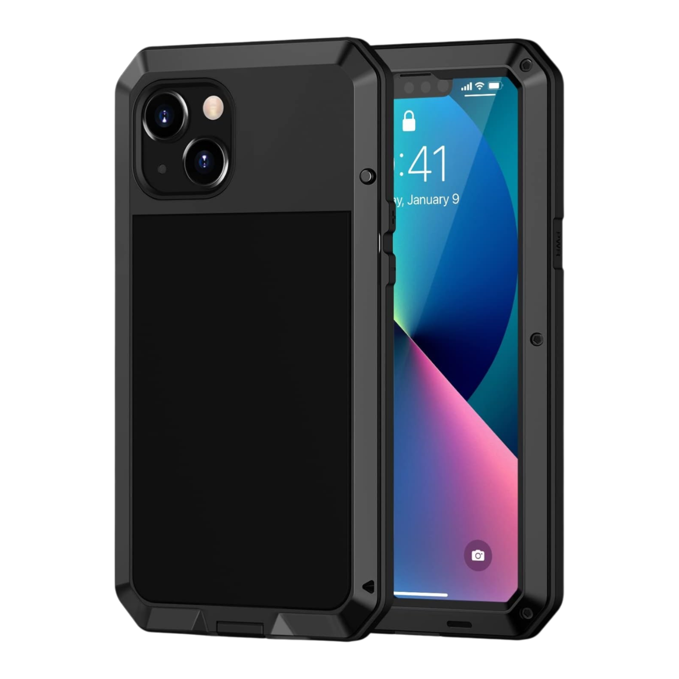 Lanhiem 360 zaščitni ovitek za iPhone 13 Mini črn vodoodporen etui