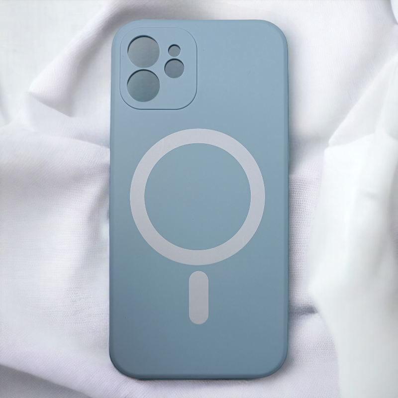 Silikonski ovitek "MagColor" s tehnologijo MagSafe za iPhone 12 – Infostyle – Svetlo modra / TPU silikon