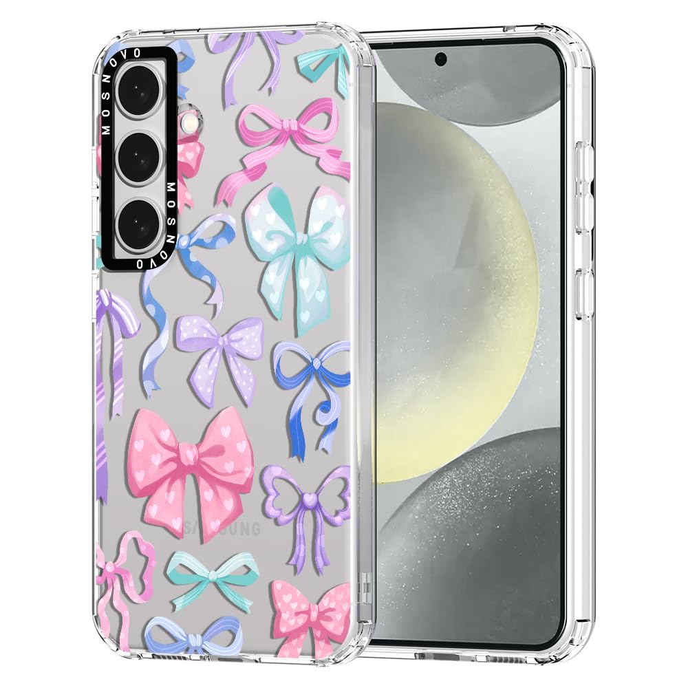 Ovitek MOSNOVO za Samsung Galaxy S24 Plus Bowknot, eleganten motiv pentlje z zaščito pred praskami in udarci