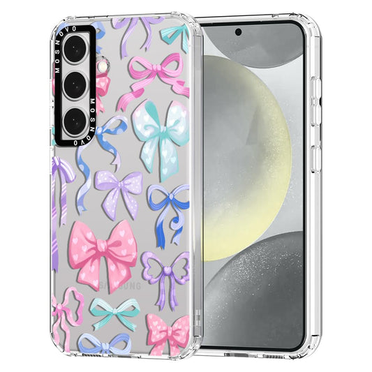 Ovitek MOSNOVO za Samsung Galaxy S24 Plus Bowknot, eleganten motiv pentlje z zaščito pred praskami in udarci