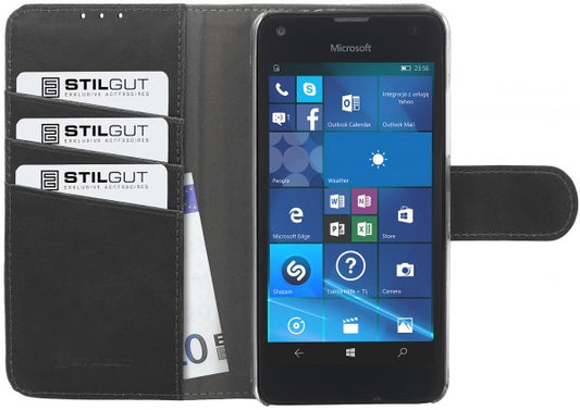 StilGut preklopna torbica “Talis” za Microsoft Lumia 550 – funkcija stojala, denarnica, vintage PU usnje