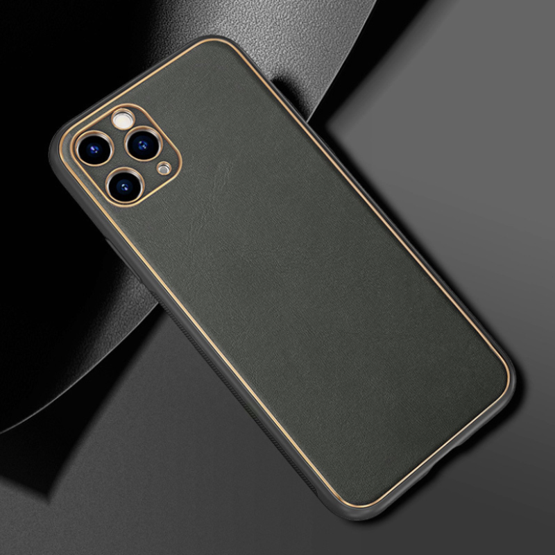 Ovitek "Luxury" za iPhone 14 Plus – Tel Protect – Siva / Ekološko usnje + TPU silikon