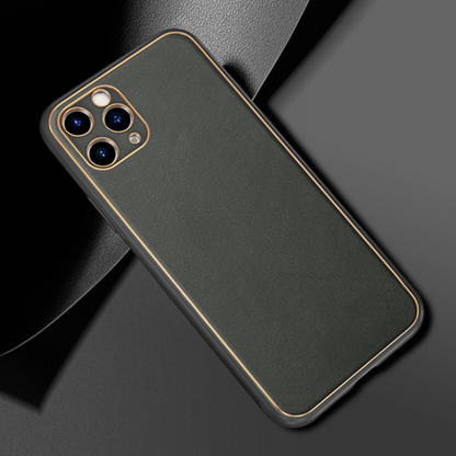 Ovitek "Luxury" za iPhone 14 Plus – Tel Protect – Siva / Ekološko usnje + TPU silikon