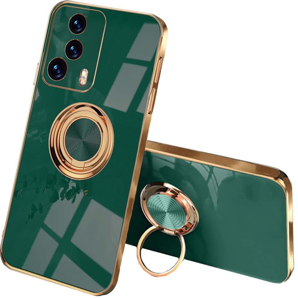 GoldRing silikonska futrola za Xiaomi 13 Lite 5G – prstenasti stalak, TPU zaštita, tamno zelena