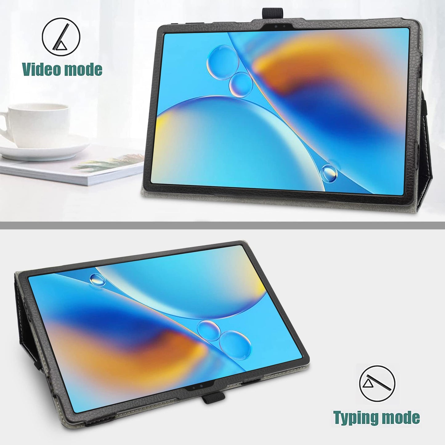 Maska za Blackview Tab 16 11″ – tanka preklopna futrola sa stalkom, crna