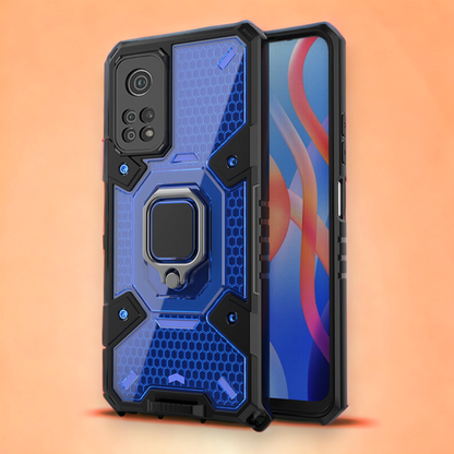 Silikonski ovitek "Honeycomb armor ring" za Xiaomi Poco M4 Pro 5G – Infostyle – Vijolična / PC + TPU silikon