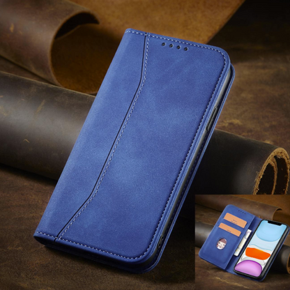 Preklopna torbica ''Leather'' za Samsung Galaxy S23 Ultra – Infostyle – Temno modra / Ekološko usnje + TPU silikon