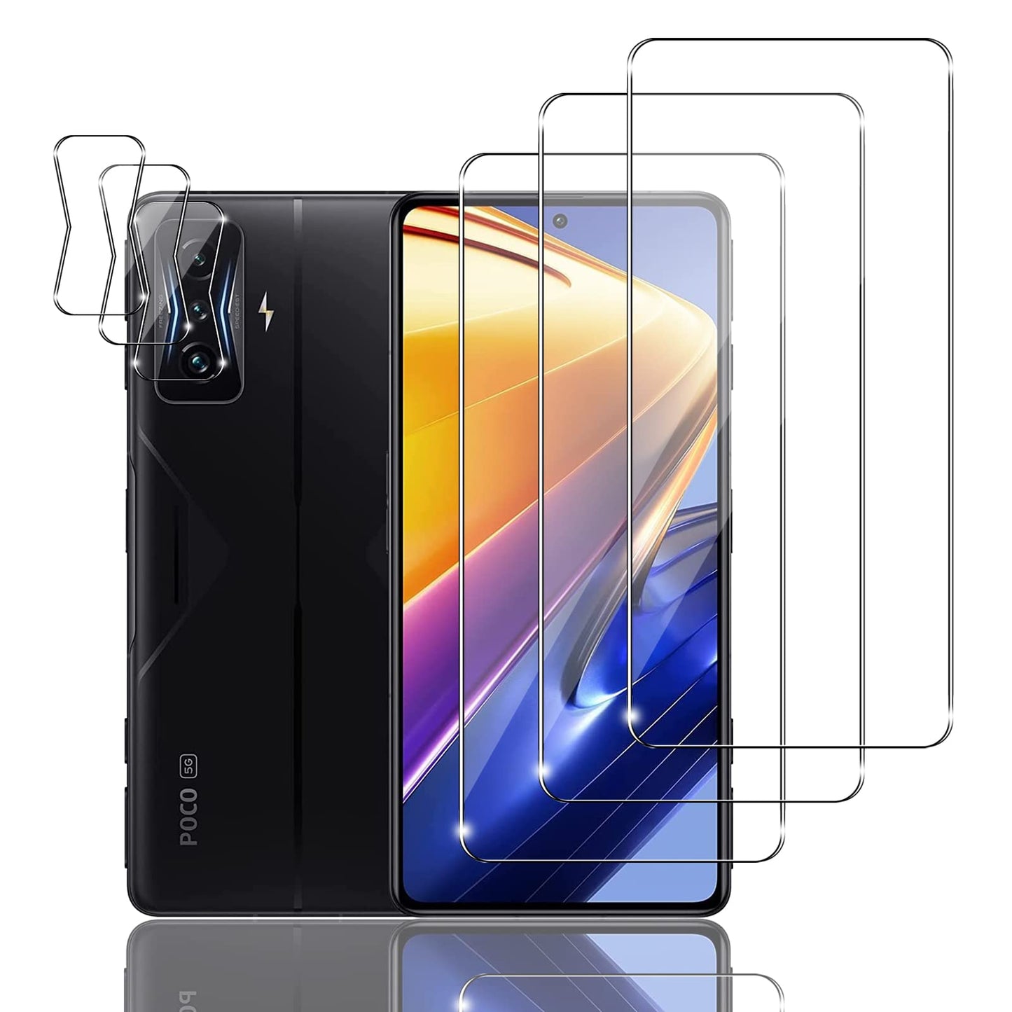Zaštitno staklo Xiaomi Poco F4 GT (3x zaslon + 3x kamera) – 9H, ultra tanko, HD