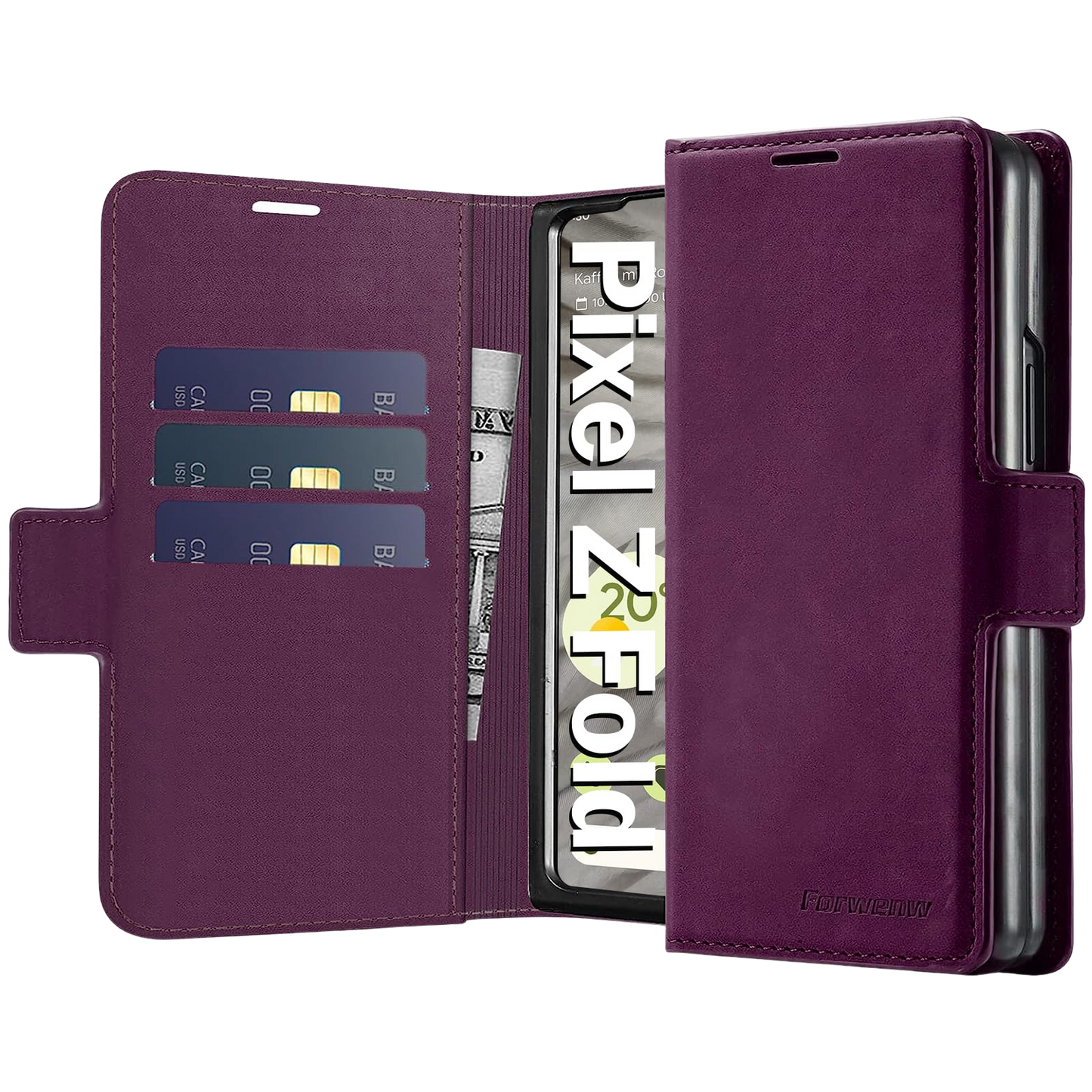 Neivi ovitek za Google Pixel Fold – premium flip etui z magnetom, vijolična