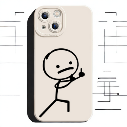 Humoristični ovitek za iPhone 14 z ilustriranim likom v več barvah - bez1