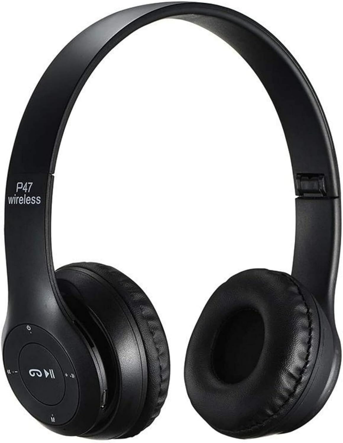 P47 Super Bass bežične sklopive Bluetooth slušalice s mikrofonom – crne