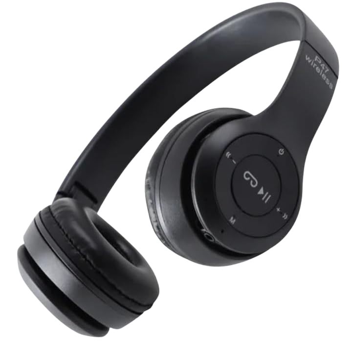 P47 Super Bass bežične sklopive Bluetooth slušalice s mikrofonom – crne