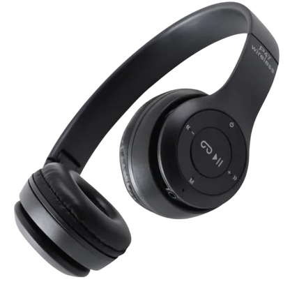 P47 Super Bass bežične sklopive Bluetooth slušalice s mikrofonom – crne