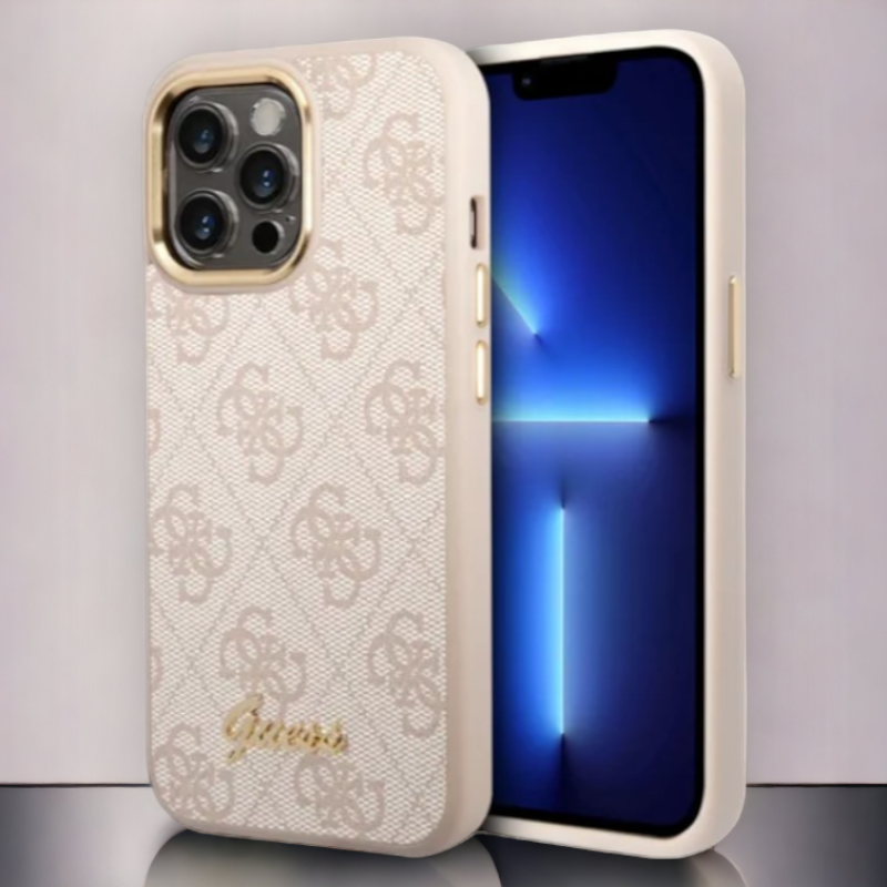 Ovitek Guess "Vintage pink" za iPhone 14 Pro Max (GUHCP14XHG4SHP) – Svetlo roza / PC + TPU silikon