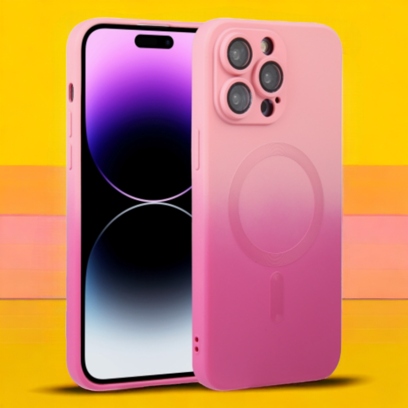 Silikonski ovitek "Rainbow Mag" s tehnologijo MagSafe za iPhone 14 Pro – Infostyle – Rumena / TPU silikon