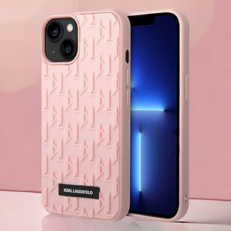 Ovitek Karl Lagerfeld "3D monogram - pink " za iPhone 14 Plus/15 Plus (KLHCP14MRUPKLPP) – Svetlo roza / TPU silikon