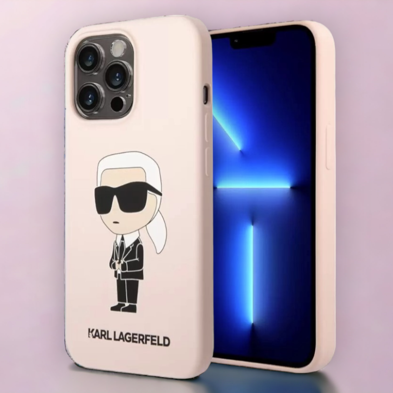 Ovitek Karl Lagerfeld "Icon - silicone pink" za iPhone 13 Pro (KLHCP13LSNIKBCP) – Svetlo roza / TPU silikon