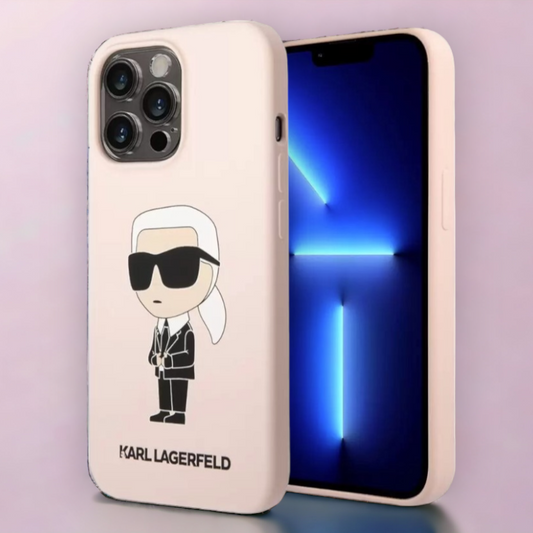 Ovitek Karl Lagerfeld "Icon - silicone pink" za iPhone 13 Pro (KLHCP13LSNIKBCP) – Svetlo roza / TPU silikon