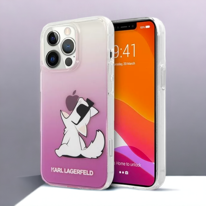 Ovitek Karl Lagerfeld "Choupette - Pink" za iPhone 14 Pro (KLHCP14LCFNRCPI) – Roza / PC + TPU silikon