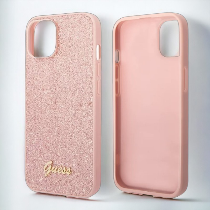 Ovitek Guess "Glitter Pink" za iPhone 14 Plus/ 15 Plus (GUHCP14MHGGSHP)