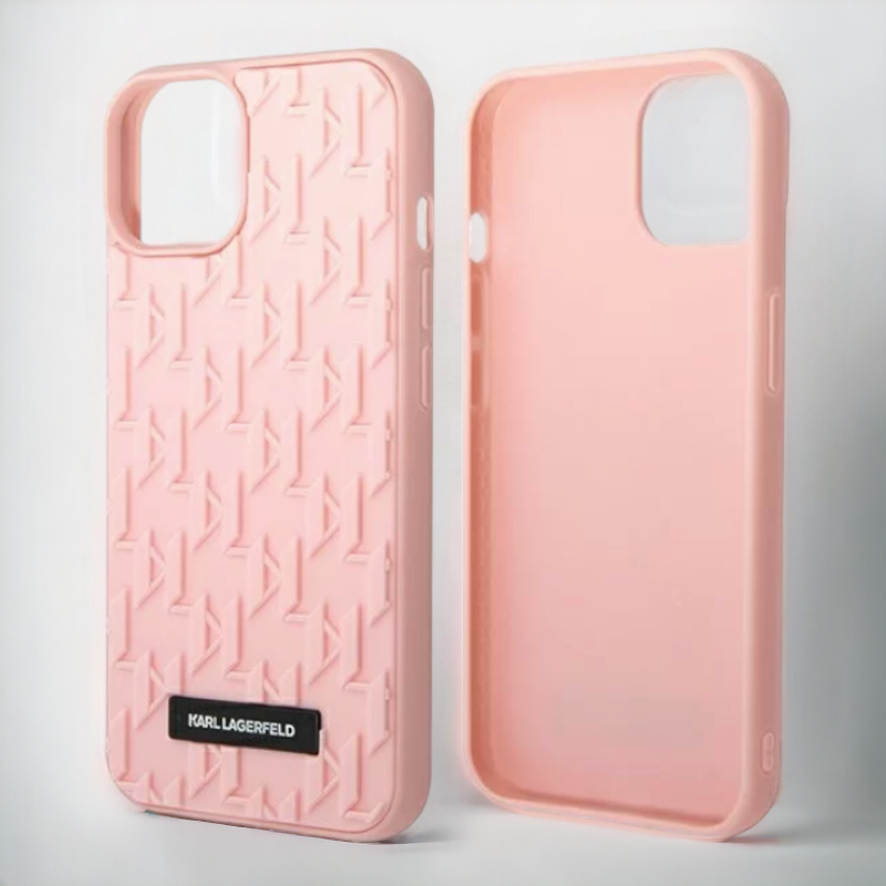 Ovitek Karl Lagerfeld "3D monogram - pink " za iPhone 13/14/15 (KLHCP14SRUPKLPP)