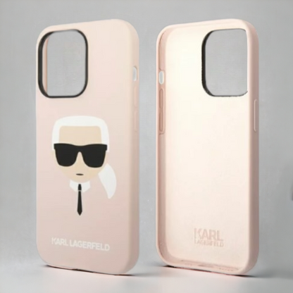 Ovitek Karl Lagerfeld "Karl's Head - pink " za iPhone 13/14/15 (KLHCP14SSLKHLP)