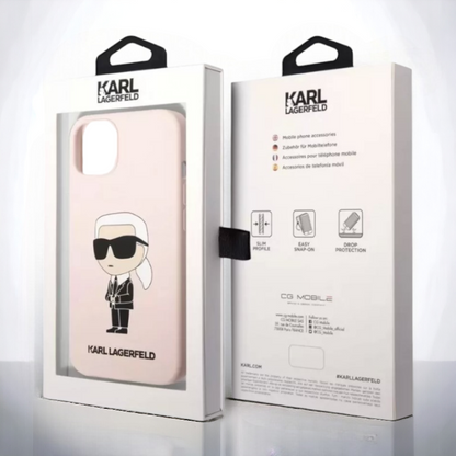 Ovitek Karl Lagerfeld "Icon - silicone pink" za iPhone 13 Pro (KLHCP13LSNIKBCP)