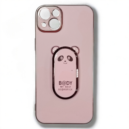 Silikonski ovitek "Bear Stand" za iPhone 14 Plus – Infostyle – Temno modra / PC + TPU silikon