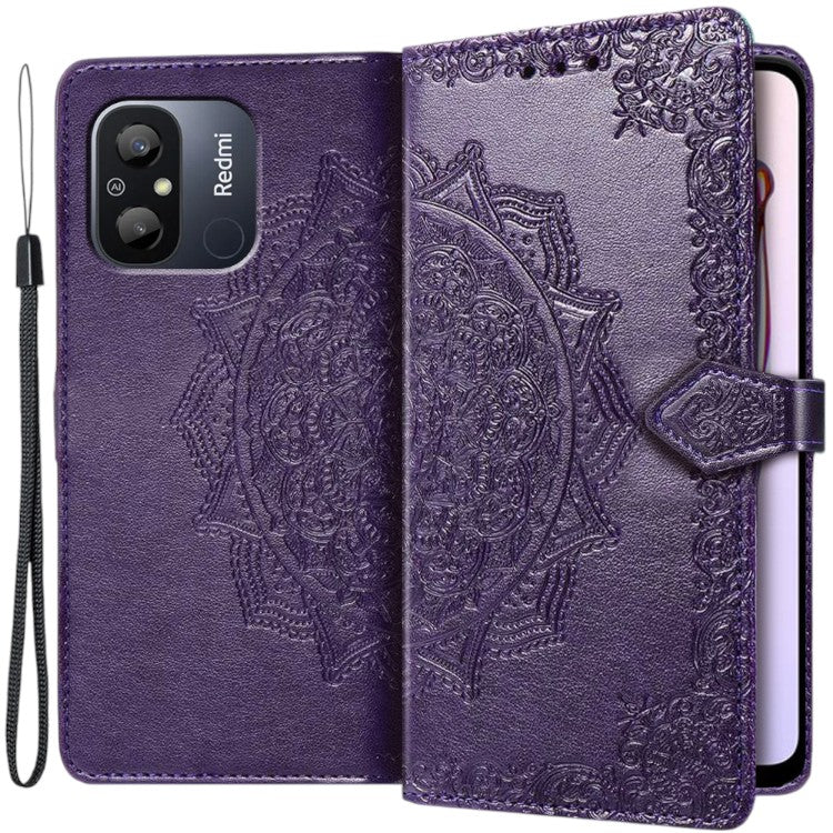 Preklopna torbica za telefon ''Mandala'' Xiaomi Redmi 12C, vijolična – Infostyle
