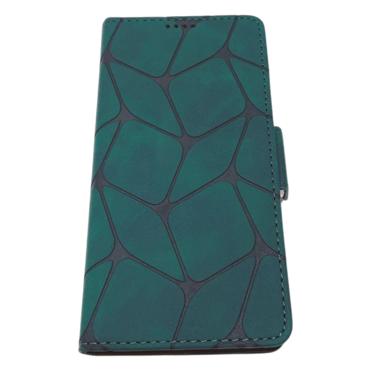 Preklopna torbica za iPhone 14 temno zelena zaščitni etui z magnetnim zapiranjem in prostorom za kartice