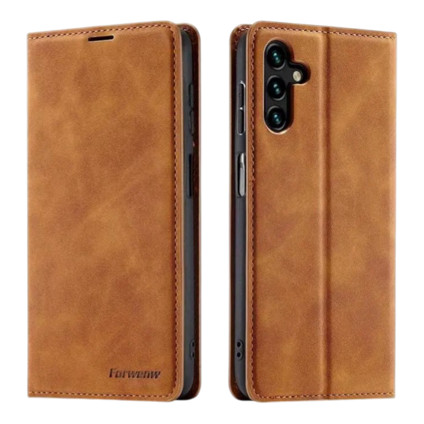 Preklopna torbica in zaščitno steklo za Samsung Galaxy A13 5G rjava komplet