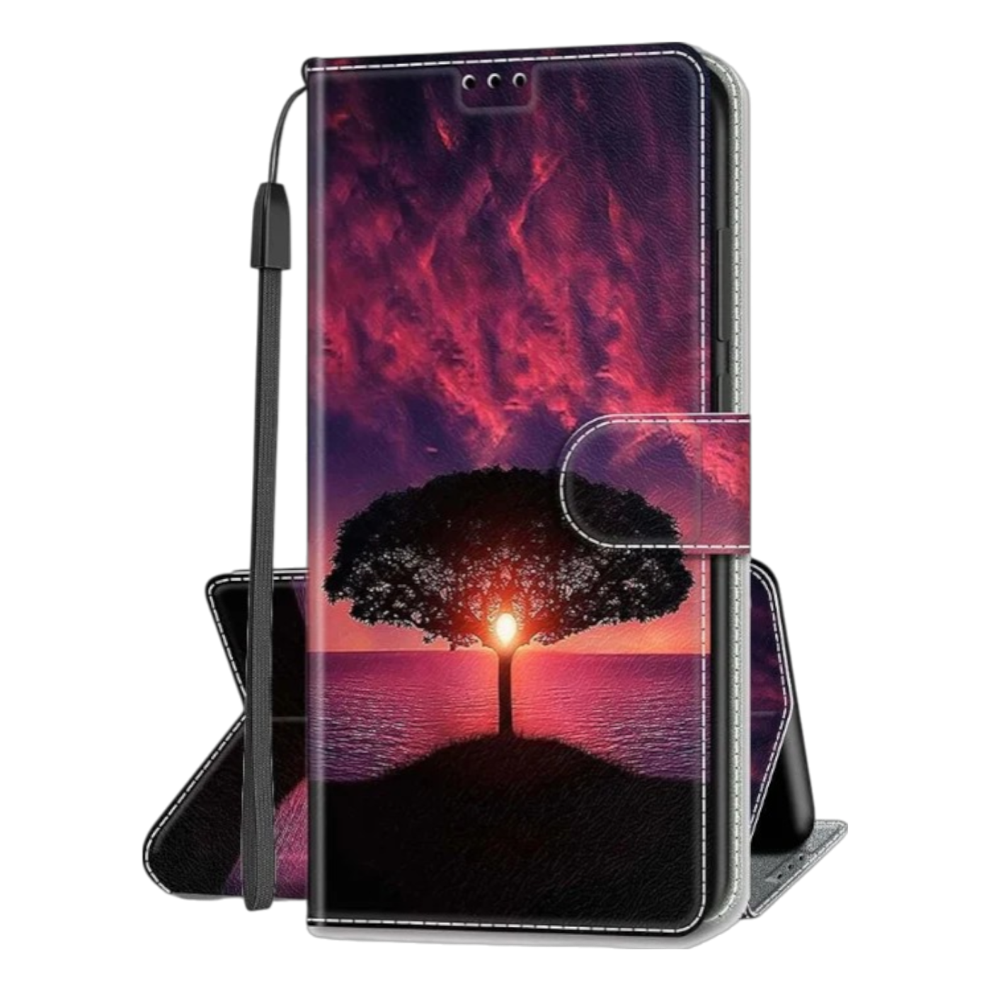 Preklopna torbica Tree Sun za iPhone 6 6s zaščitni etui z motivom drevesa