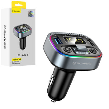 Blavec TR-04 Bluetooth FM oddajnik QC3.0 18W PD 30W USB-C - črna
