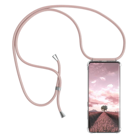 Prozoren ovitek Bigcousin z vrvico za Samsung A51 roza zaščitni etui

