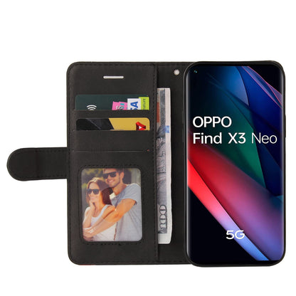Preklopna torbica Oppo Reno6 4G torbica s stojalom in režami za kartice črna