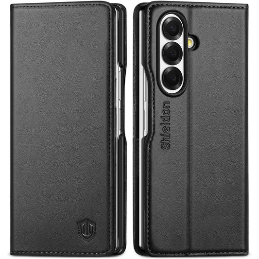 SHIELDON usnjen ovitek Samsung Galaxy Z Fold 7 črna