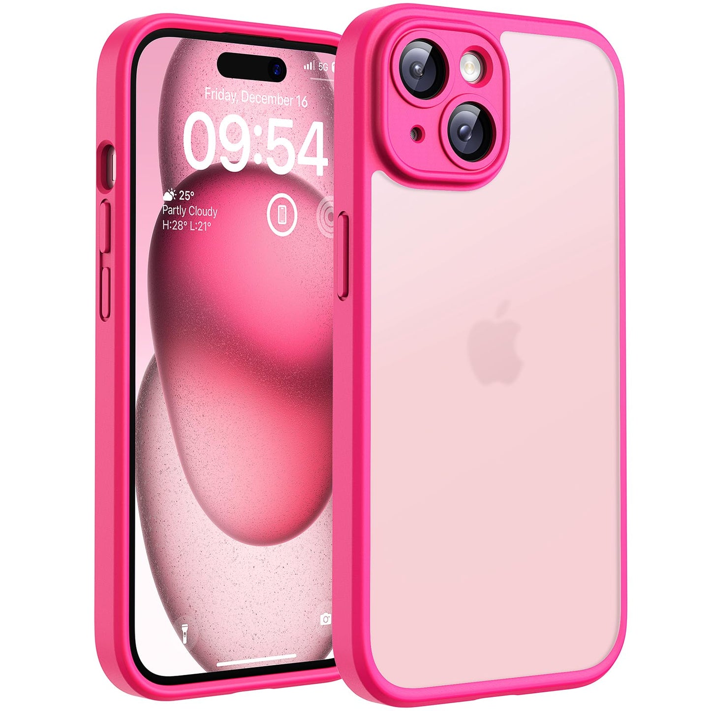 Magnetni-ovitek-TOCOL-za-iPhone-15-6-1-mat-prozoren-hot-pink:Magnetni ovitek TOCOL za iPhone 15 (6,1") – mat prozoren, hot pink