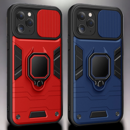Silikonski ovitek "ring lens" za iPhone 13 Pro Max – Infostyle – Temno modra / PC + TPU silikon