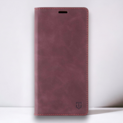 Preklopna torbica Tactical "XProof Pro" za Realme C25Y - bordo rdeča – Rdeča / Umetno usnje + PC