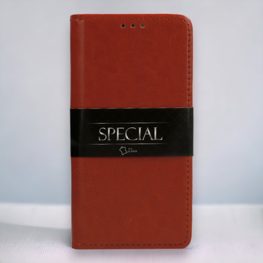 Preklopna torbica "special" za Xiaomi Poco M4 Pro 5G - Rjava – Infostyle – Rjava / Naravno usnje + TPU silikon