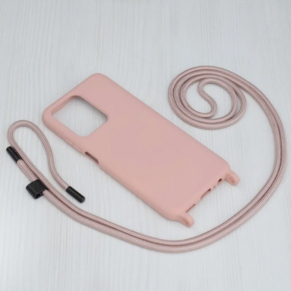 Silikonski ovitek "Crossbody Lanyard" za Honor X7a – Techsuit – Rumena / TPU silikon