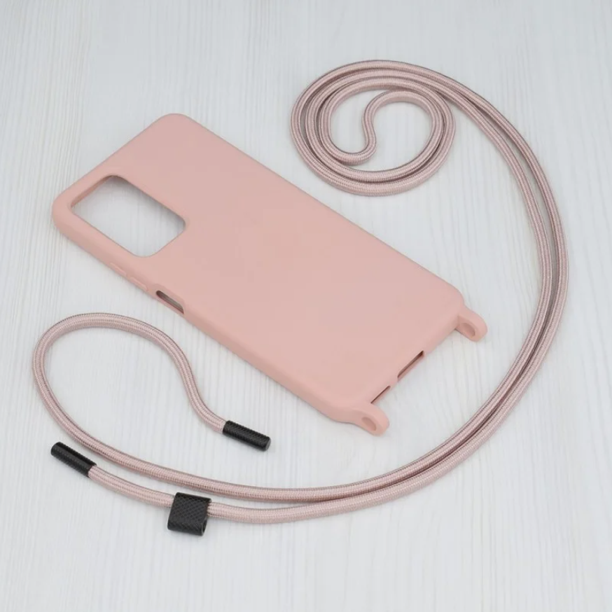 Silikonski ovitek "Crossbody Lanyard" za Xiaomi Redmi Note 11 Pro Plus 5G - Roza – Techsuit