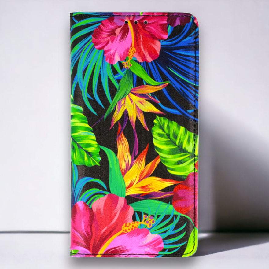 Preklopna torbica "Flower" za Samsung Galaxy M22 4G – Infostyle – Rumena / Umetno usnje + TPU silikon