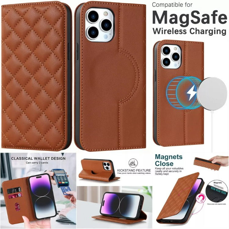 Preklopna torbica za telefon iPhone 13/14, rjava/roza – Infostyle – Rjava