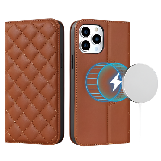 Preklopna torbica za telefon iPhone 14 Pro – Infostyle – Rjava