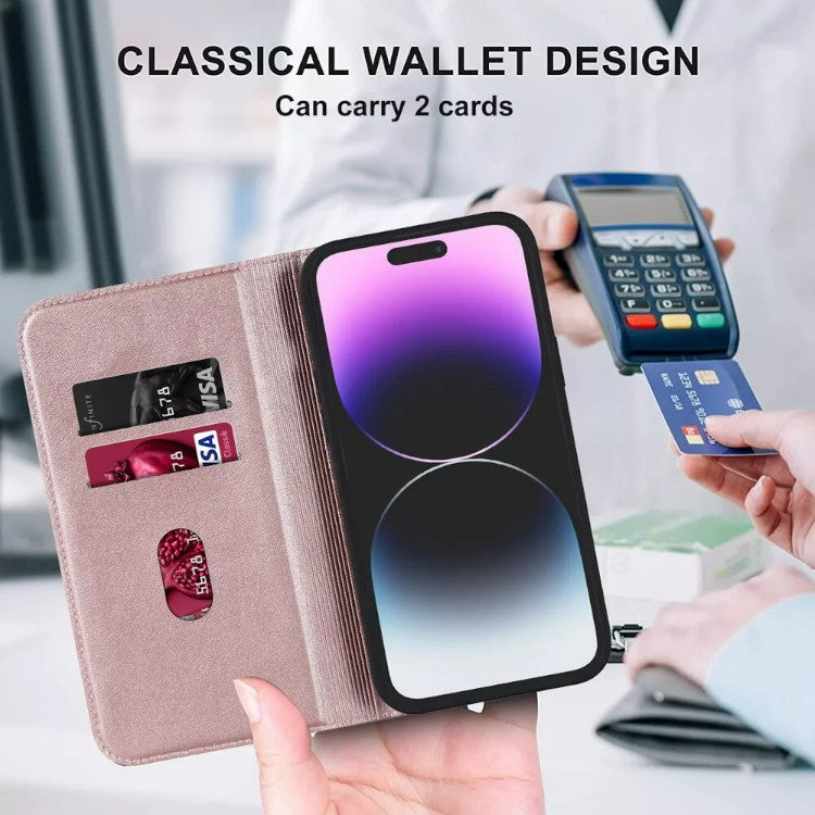 Preklopna torbica za telefon iPhone 13/14, rjava/roza – Infostyle