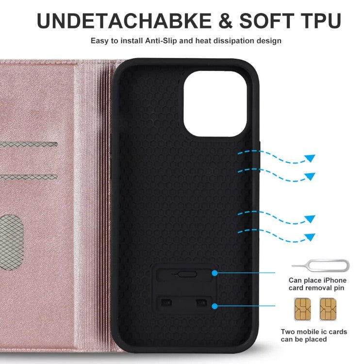 Preklopna torbica za telefon iPhone 13/14, rjava/roza – Infostyle