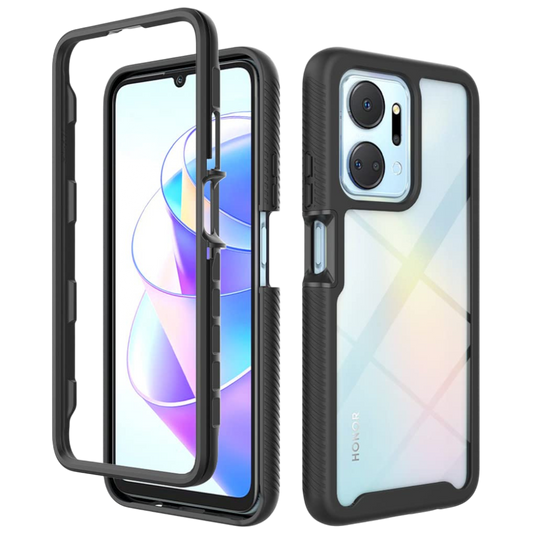 SEAHAI prozoren robusten ovitek za Honor X7a s črno obrobo
