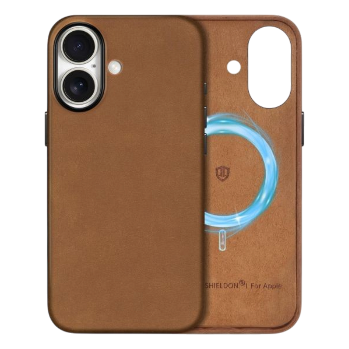 Rjav magnetni ovitek SHIELDON za Apple iPhone 16 6,1 palca